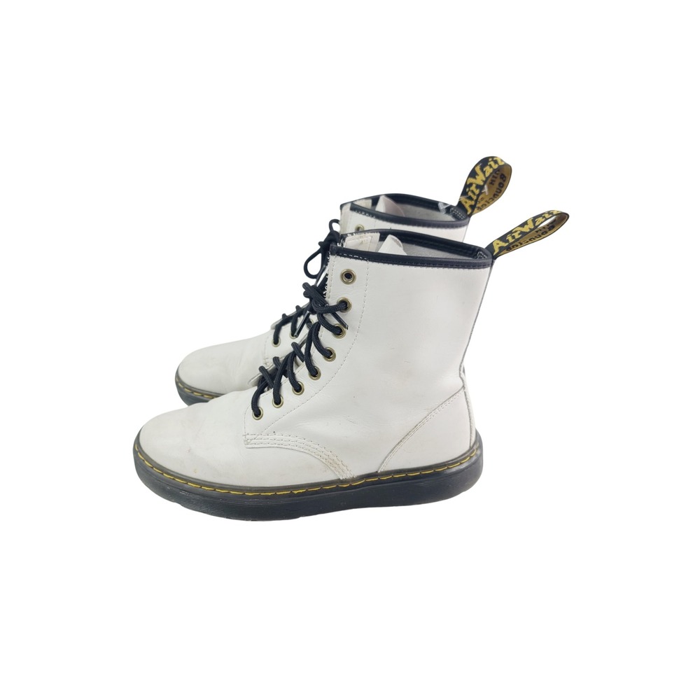 Dr. Martens Brand Boots, Women, Size 8,‎ White/Black Color.